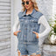 Button Up Cap Sleeve Denim Jacket