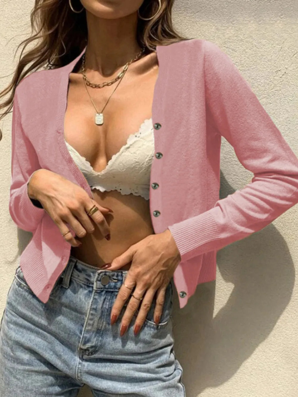 Button Up Long Sleeve Cardigan - Korvel