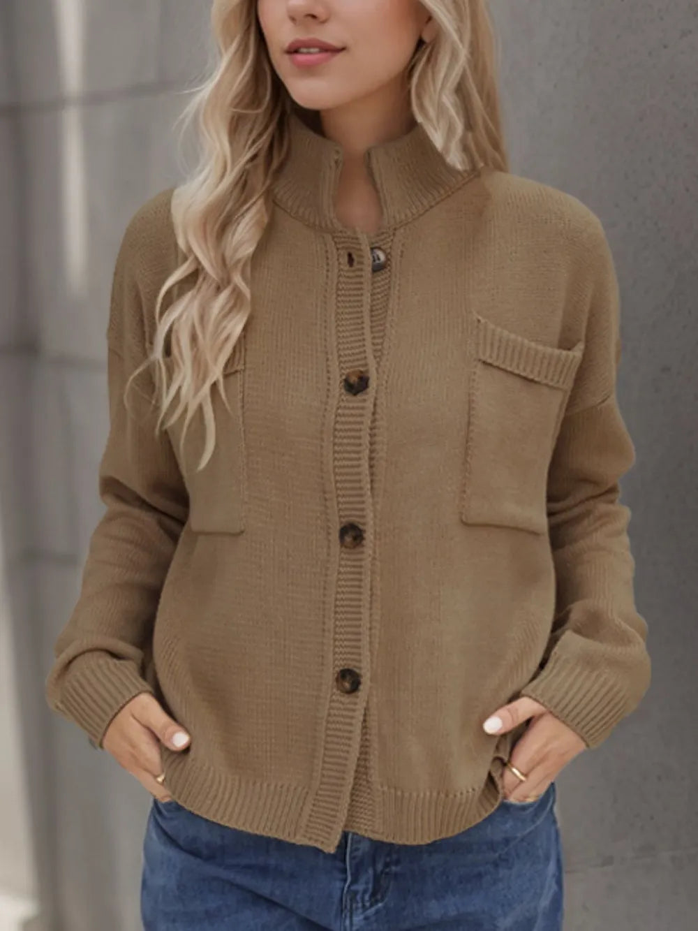 Button Up Long Sleeve Cardigan - Korvel
