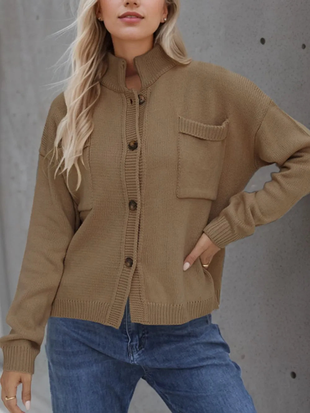 Button Up Long Sleeve Cardigan - Korvel