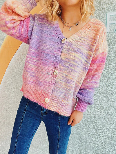Button Up Long Sleeve Cardigan - Korvel