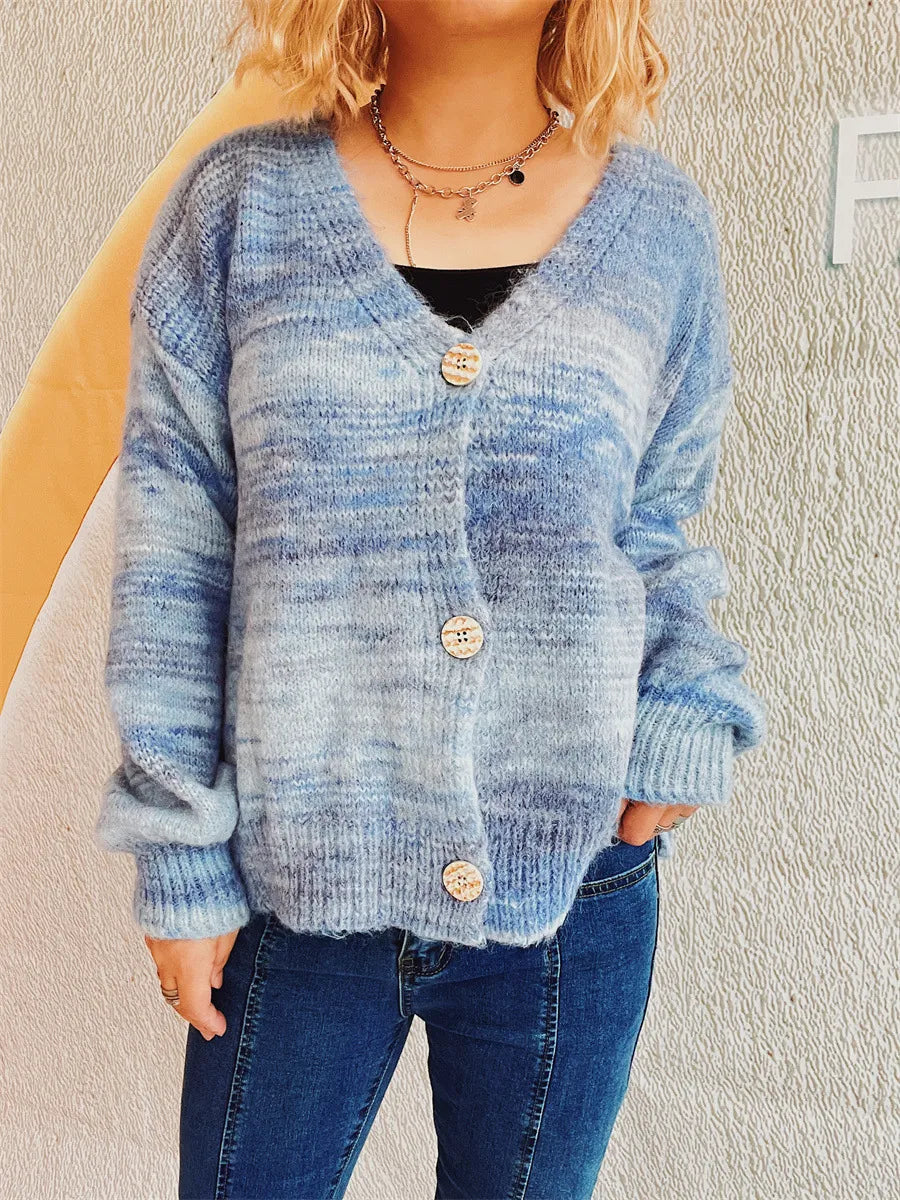 Button Up Long Sleeve Cardigan - Korvel