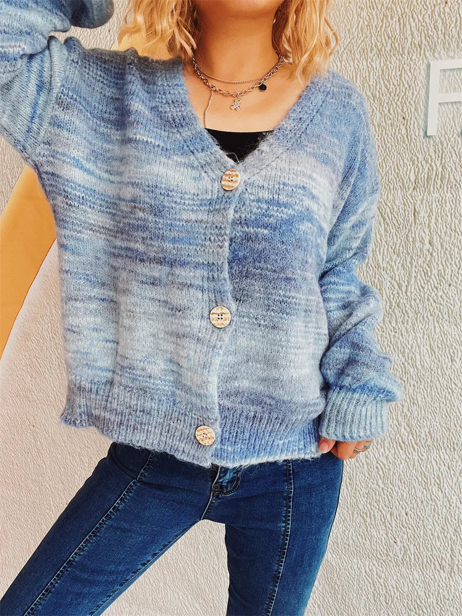 Button Up Long Sleeve Cardigan - Korvel