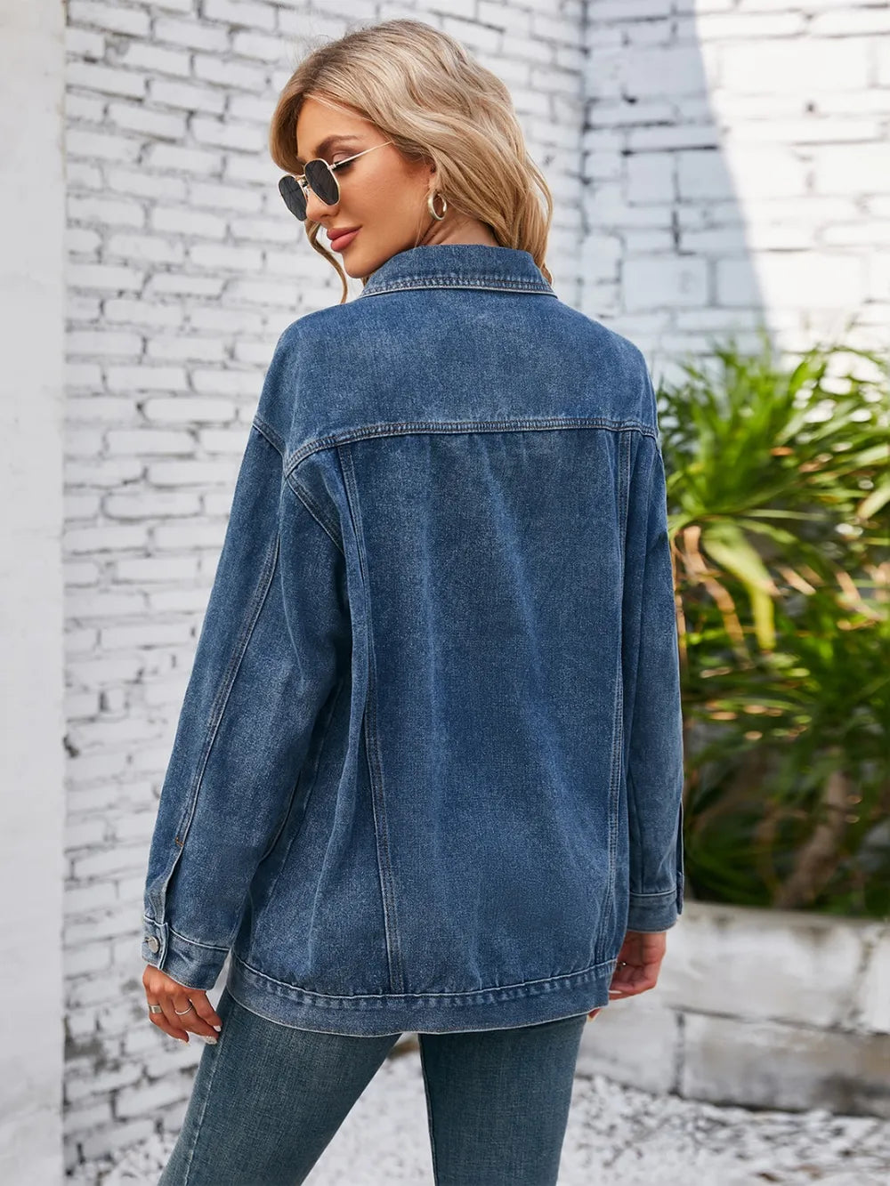 Button Up Long Sleeve Denim Jacket - Korvel