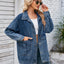 Button Up Long Sleeve Denim Jacket - Korvel