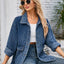 Button Up Long Sleeve Denim Jacket - Korvel