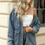 Button Up Long Sleeve Denim Jacket - Korvel