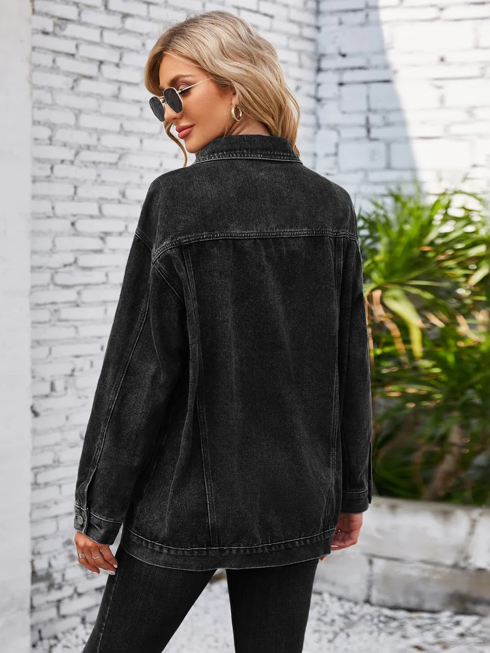 Button Up Long Sleeve Denim Jacket - Korvel