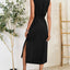 Robe midi sans manches à boutons élégante