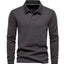 Long Sleeve Men's Casual Solid Color Top with Lapel