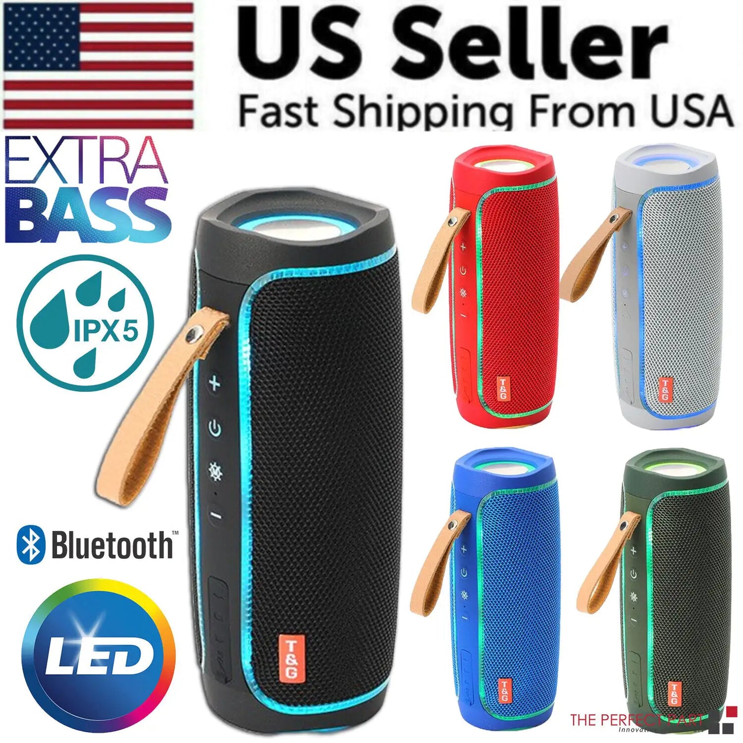Premium Waterproof Portable Bluetooth Speaker with Stereo Sound