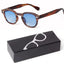 Gafas de sol redondas pequeñas en azul degradado para una protección con estilo