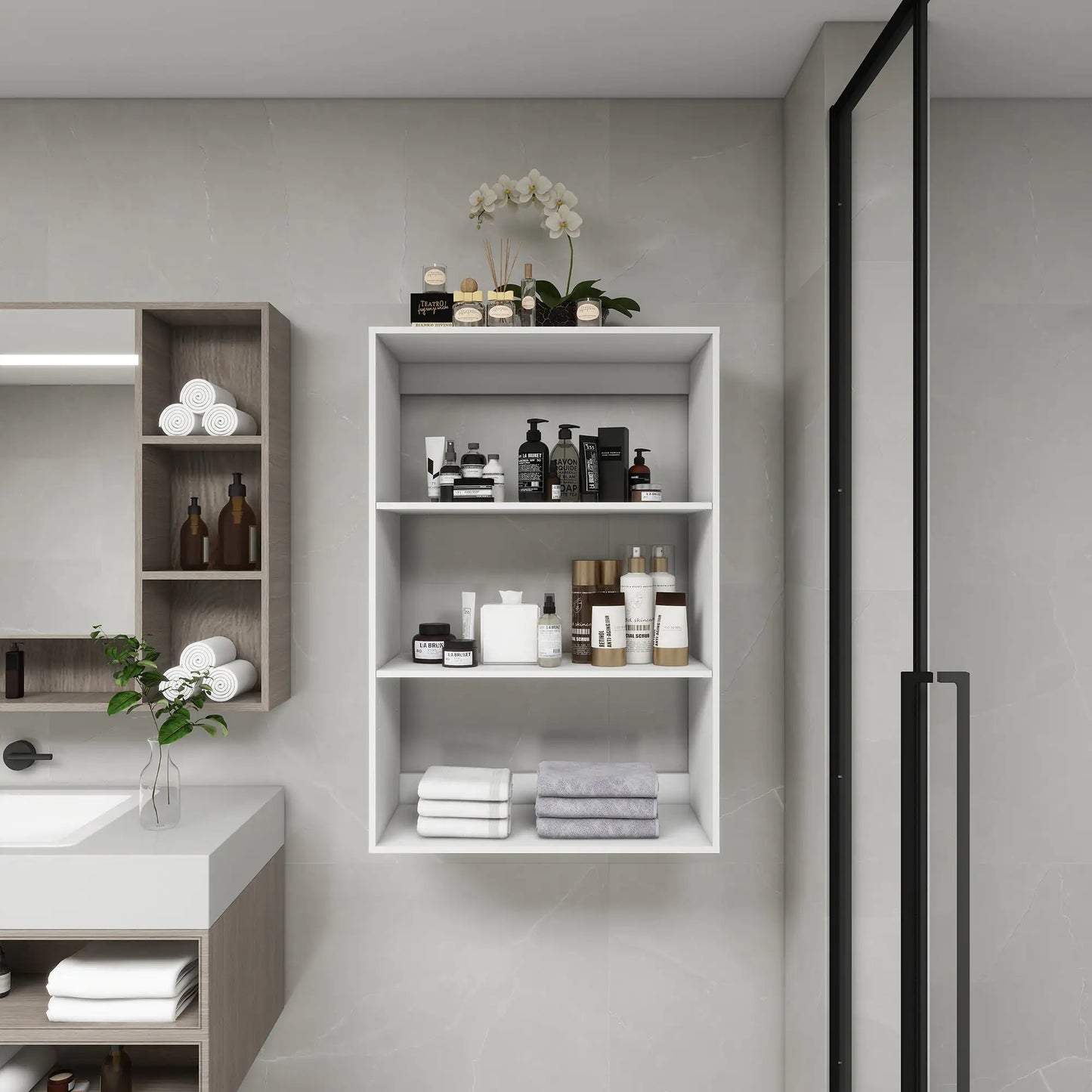 B4 Modular Wall-Mounted Closet System - White Shelving Unit