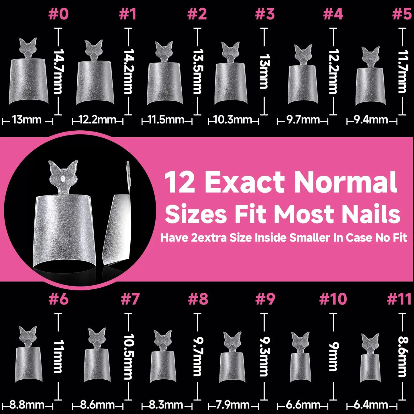 UNA GELLA Uñas Postizas Cortas en Forma de Coffin - 504 Pcs Tips de Uñas Mate