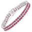20.03 Carat Ruby and White Topaz Sterling Silver Bracelet