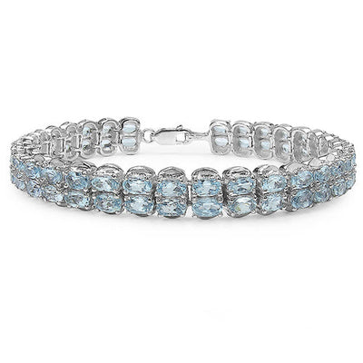 18.00 Carat Genuine Blue Topaz Sterling Silver Bracelet
