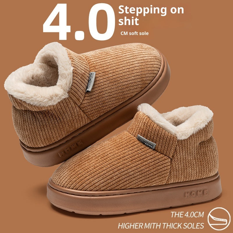 Zapatillas de Algodón con Tobillo de Felpa para Mujeres