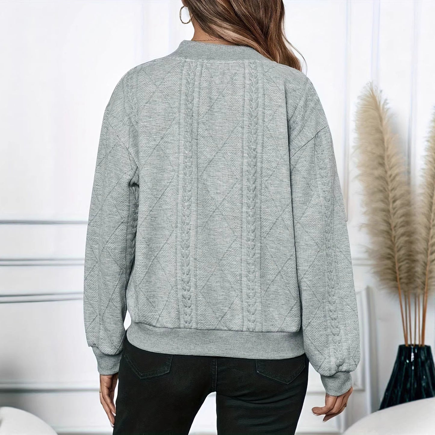 Women's Solid Color Long Sleeve Casual Bomber Jacket
