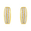 Boucles d'oreilles créoles en diamant triple rang en or jaune 10K