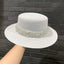 Retro Pearl Flat Top Sun Protection Beach Hat