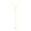 14k Yellow Gold Lariat Necklace with Pearls