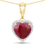 Pendentif en rubis véritable de 4,47 carats et diamants blancs en or jaune 14K
