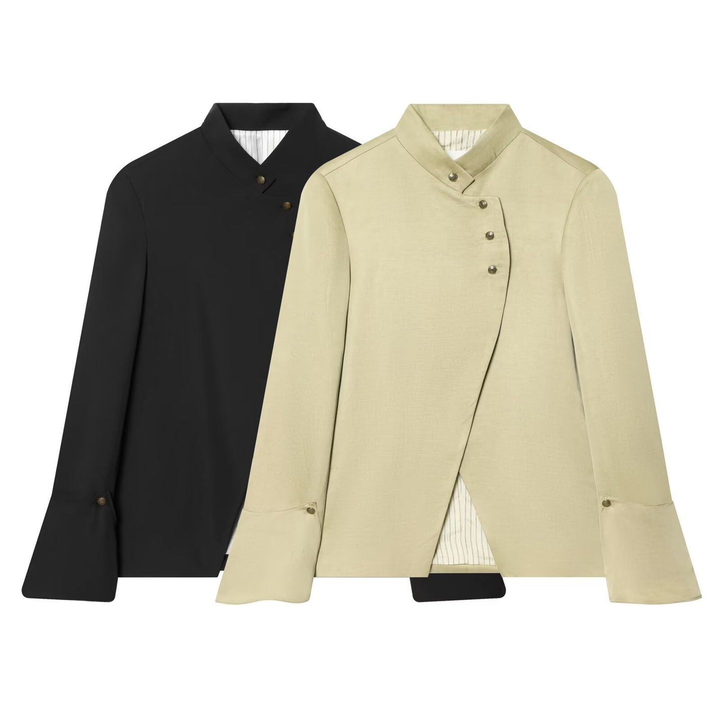 Blazer ajusté polyvalent avec col montant