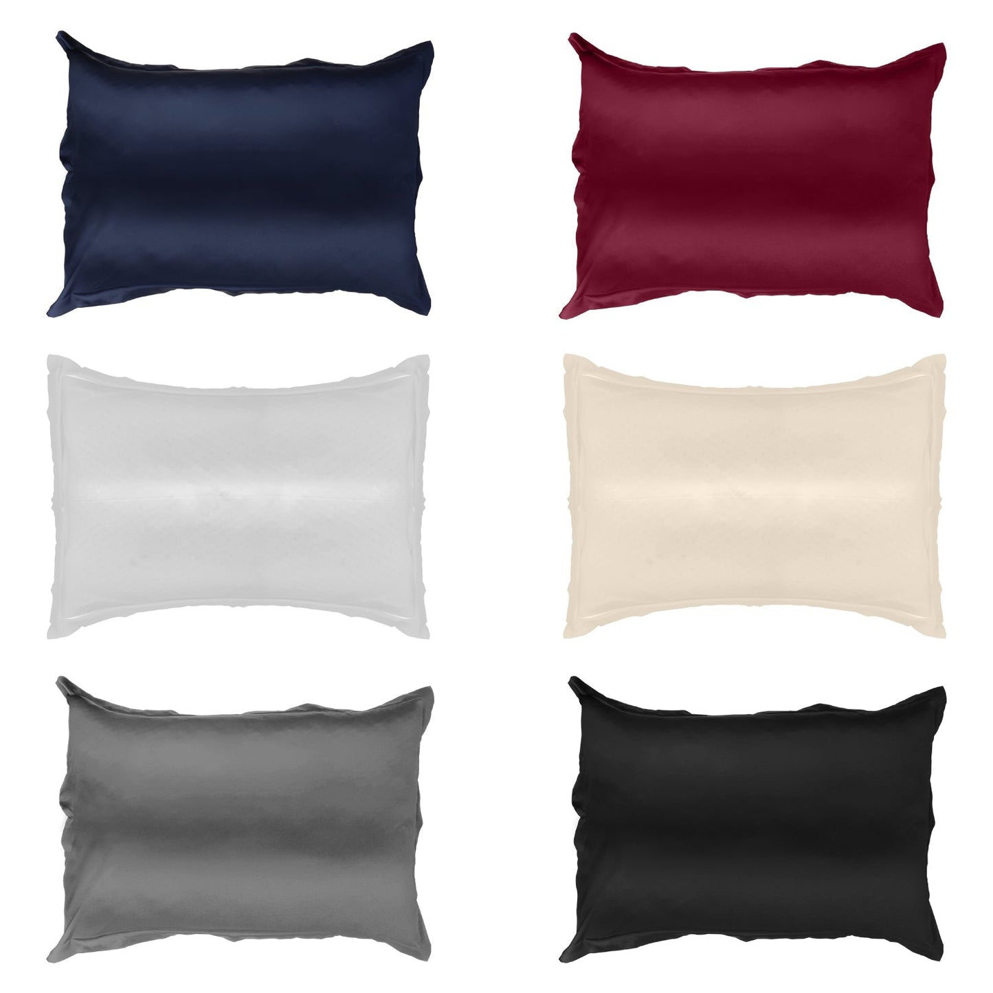 Ensemble de taies d'oreiller en satin soyeux de luxe pour king