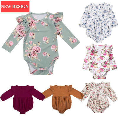 Toddler Girls Long Butterfly Sleeve Romper Outfit