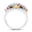 2.85 Carat Multi Sapphire Cluster Ring in Sterling Silver