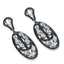 13.80 Carat Genuine Blue Topaz & Black Spinel Earrings