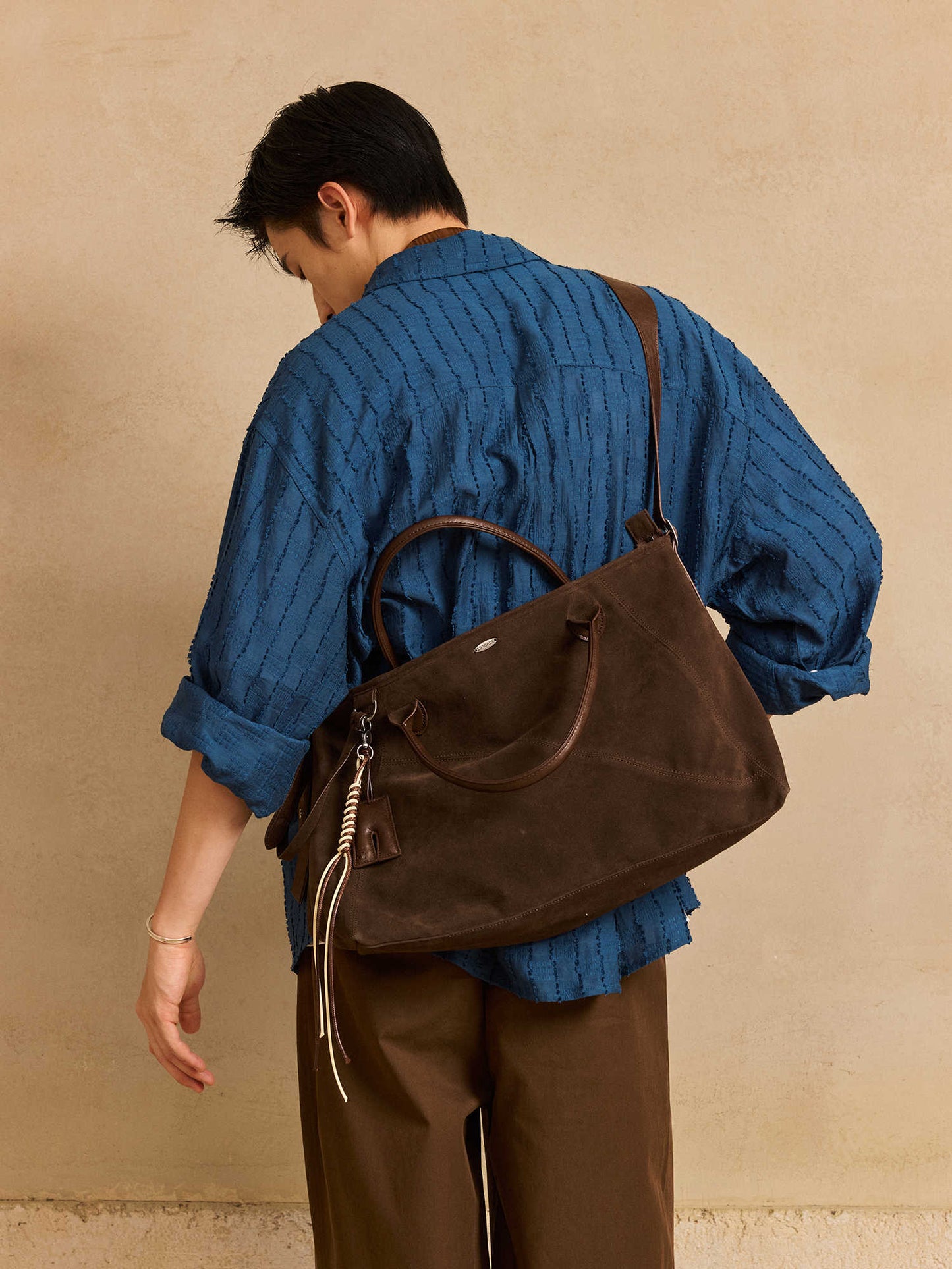 Premium Suede One-Shoulder Travel Tote Bag