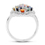2.63 Carat Multi Sapphire & Sterling Silver Engagement Ring
