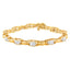 Bracelet en maillons en or jaune 14K avec diamants taille princesse