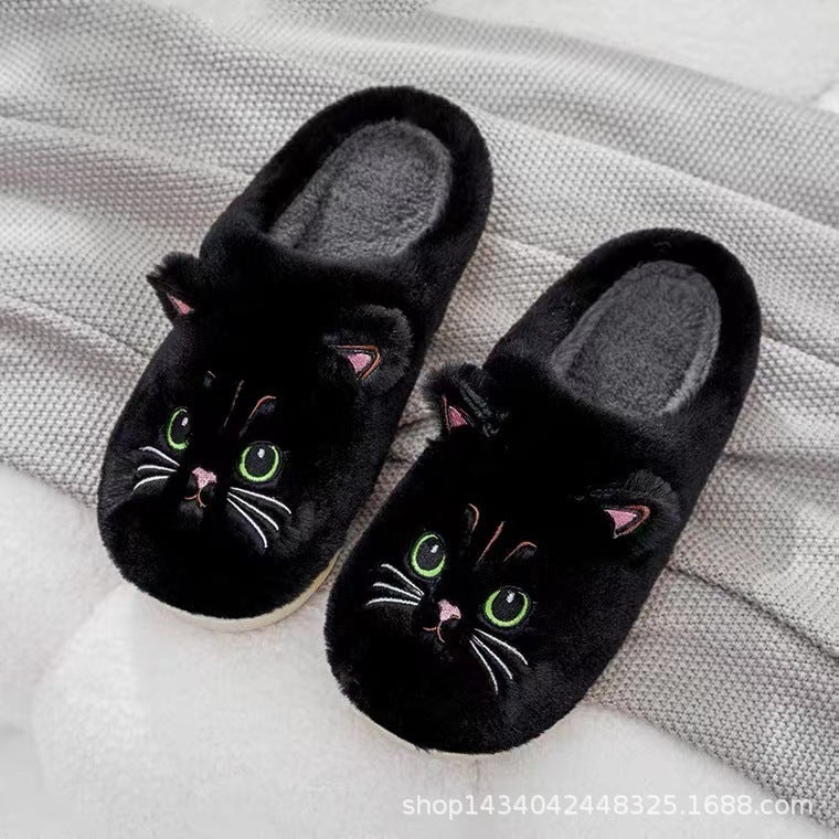 Cozy Cartoon Kitty Cotton Slippers for Couples