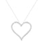 Collar con Colgante de Corazón de Diamante Cortado Redondo de Plata Esterlina .925 - 18"