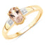 Anillo de Compromiso de Morganita y Diamante de 0.73 Quilates en Oro Amarillo de 14K