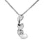 Collier Pendentif Spiral en Diamant Solitaire en Or Blanc 10K