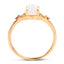 Anillo de 14K de Ópalo, Turmalina Rosa y Diamante de 0.57 Quilates