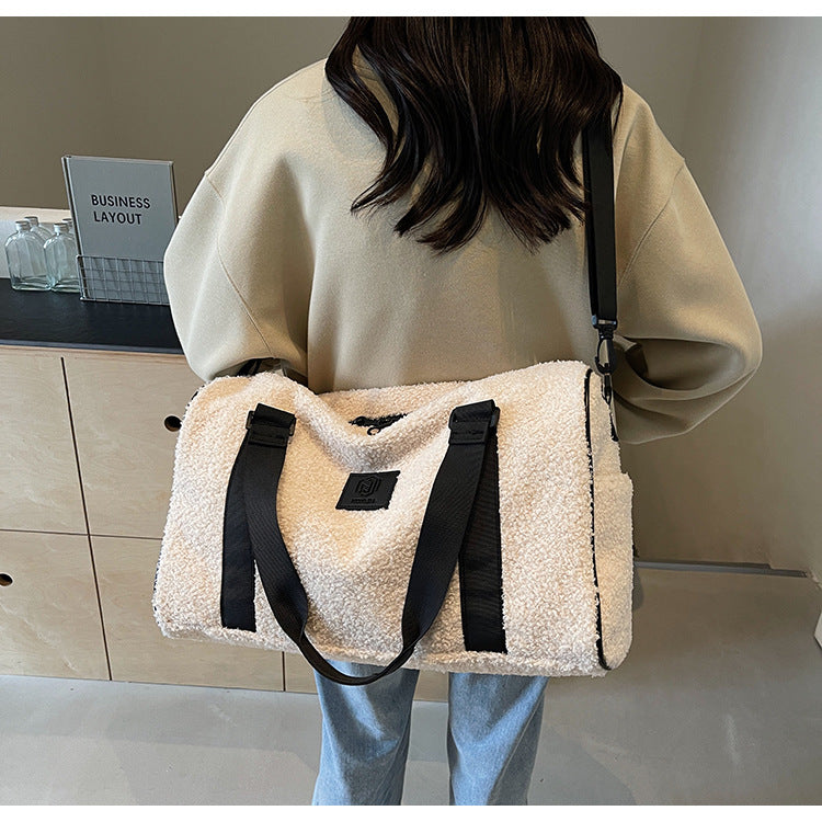 Sac à bandoulière en lambswool décontracté pour le voyage