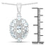 1.89 Carat Genuine Aquamarine & White Topaz Pendant in Sterling Silver