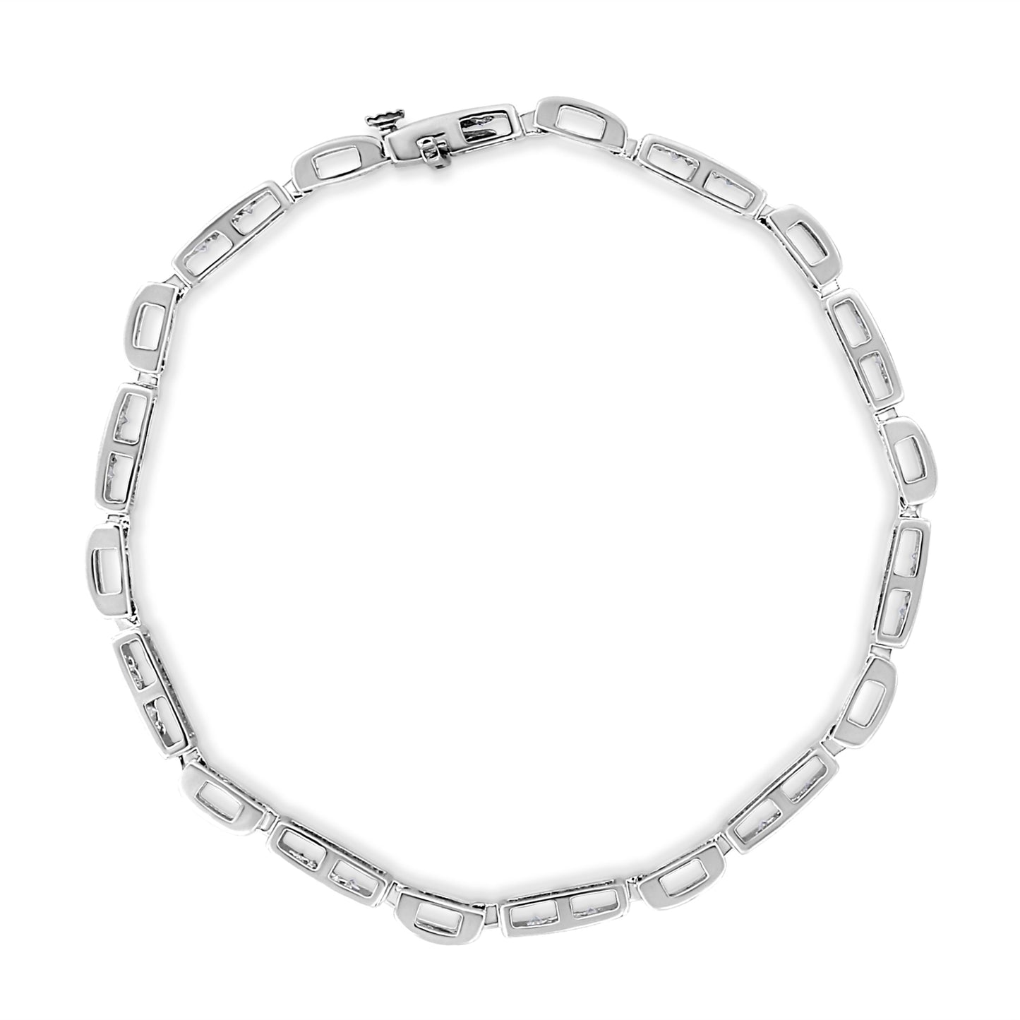 Bracelet de tennis en diamant taille princesse en or blanc 14K - 1,0 Cttw