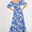 Charming Summer Floral Puff Sleeve Dress with Cutout Back – A Unique Blend of Elegance and Playfulness - Korvel
