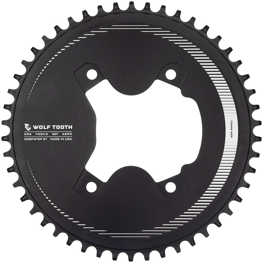 Wolf Tooth Aero 110 Asymmetric BCD Chainring - 50t for Shimano GRX 800 Series