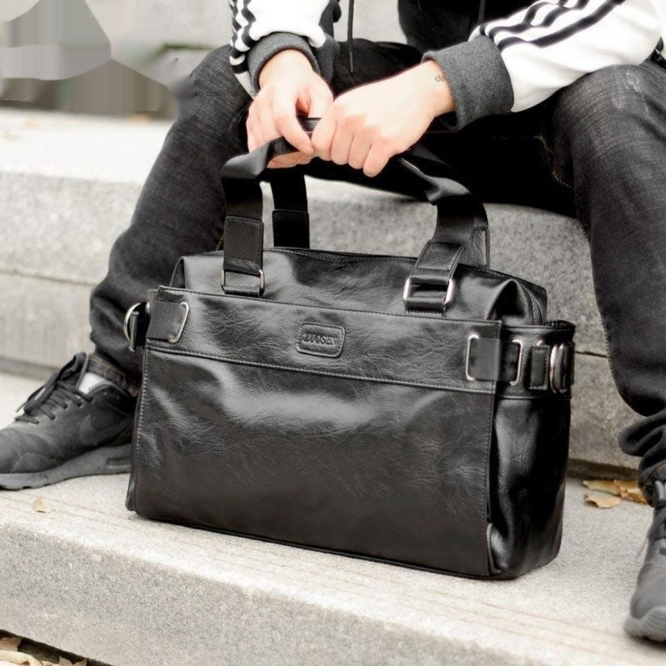 Men's Leather Casual Crossbody Travel Bag