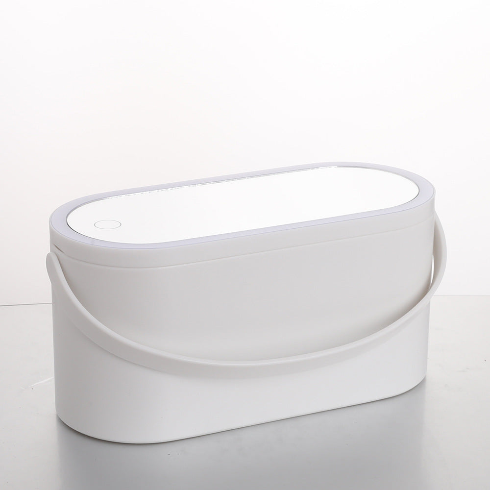Portable LED Makeup Mirror with Storage Box