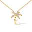 10K Yellow Gold Diamond Palm Tree Pendant Necklace