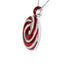 Collier Pendentif en Argent Sterling .925 avec Émail Rouge et Diamants en Spirale Infinie