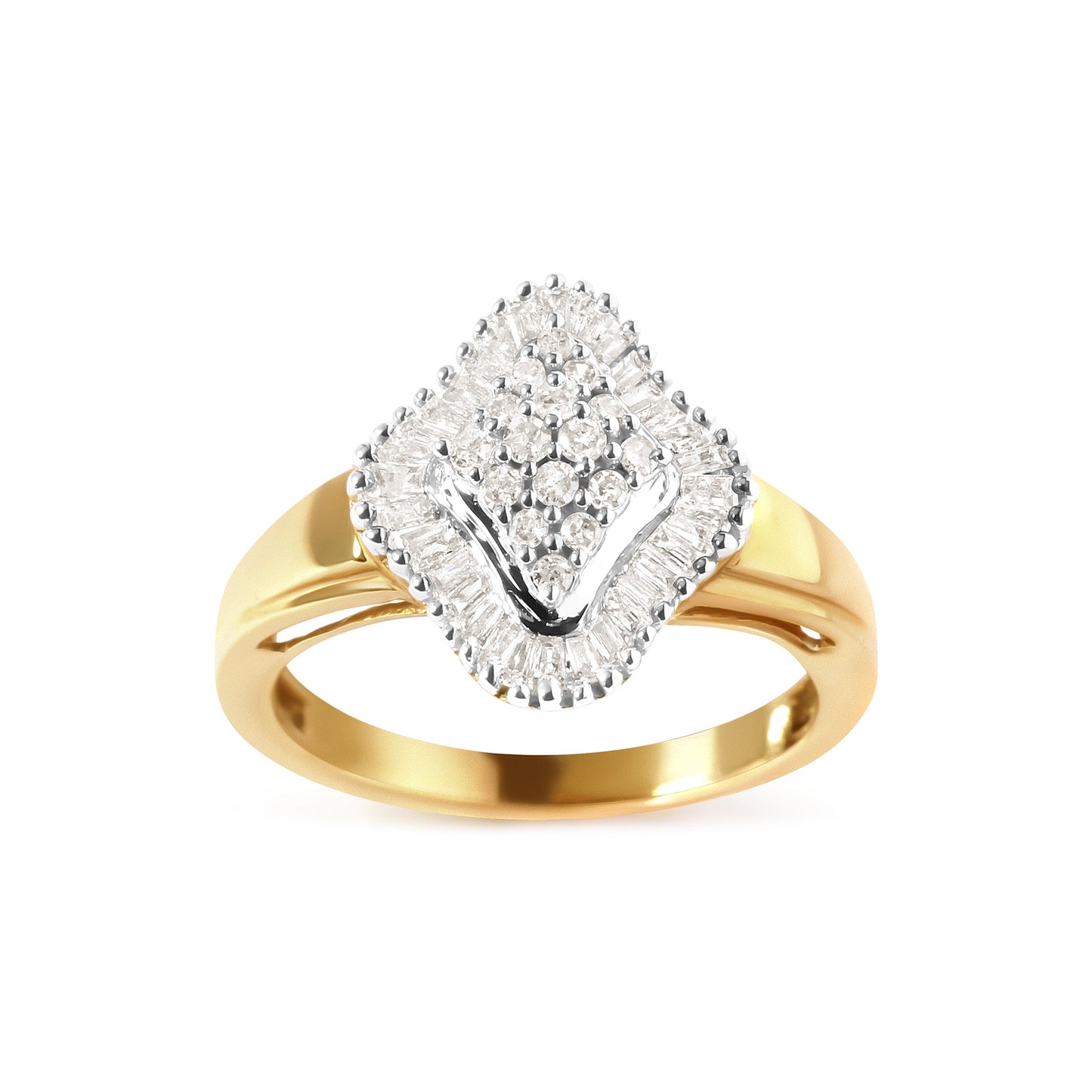 Anillo Halo de Diamantes en Oro Amarillo de 10K 1/2 Cttw - Talla 7