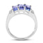 1.63 Carat Genuine Tanzanite & White Diamond Ring in Sterling Silver
